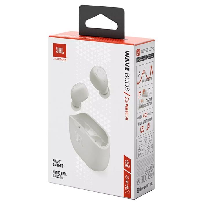 Наушники JBL Wave Buds TWS White (JBLWBUDSWHT) изображение 10