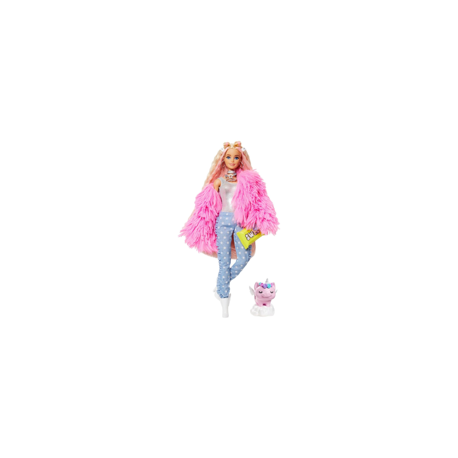 Кукла Barbie Экстра в розовой пушистой шубке (GRN28) изображение 2