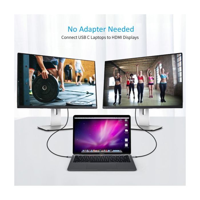 Кабель мультимедійний USB-C to HDMI 1.8m 4K 60Hz Choetech (CH0021-BK) зображення 7