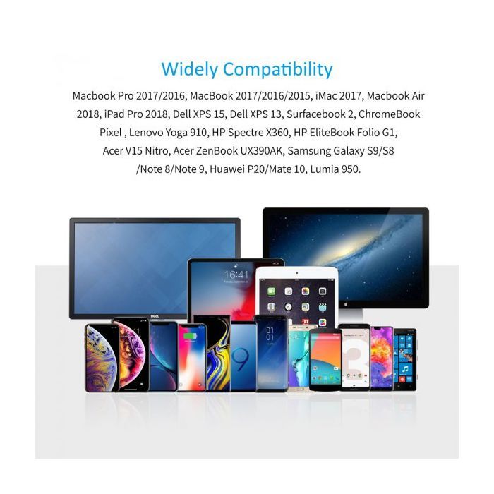 Кабель мультимедійний USB-C to HDMI 1.8m 4K 60Hz Choetech (CH0021-BK) зображення 9