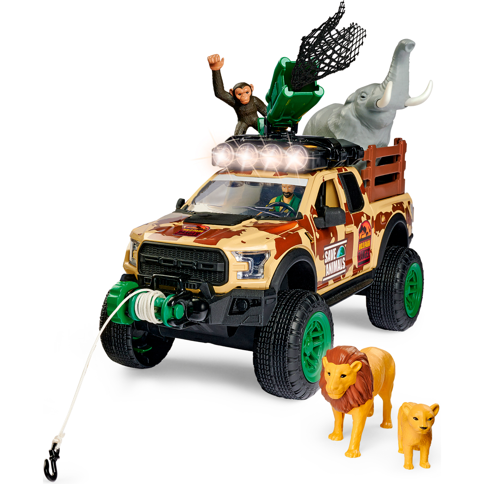 Игровой набор Dickie Toys Парк диких животных с внедорожником 25 см и фигурками (3837016) изображение 2