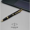 Ручка шариковая Parker IM 17 UKRAINE Black GT BP Огненный Трезубец (22032_T031y) изображение 4