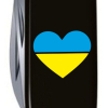 Нож Victorinox Climber Ukraine Black "Серце жовто-блакитне" (1.3703.3_T1090u) изображение 3