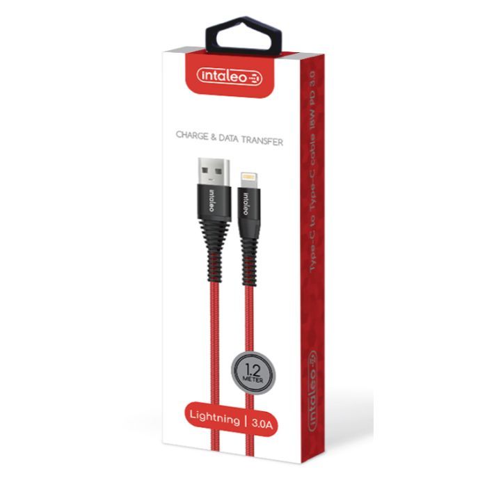 Дата кабель USB 2.0 AM to Lightning 1.2m CBRNYL1 Red Intaleo (1283126559471) изображение 4