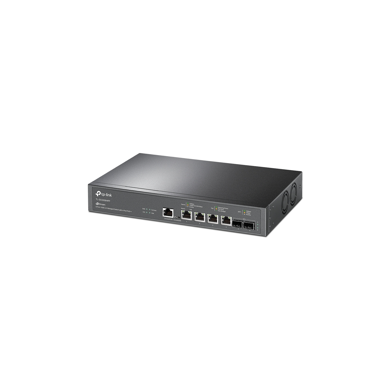 Коммутатор сетевой TP-Link TL-SX3206HPP 2xSFP+ (10GE) 4x10GE LAN console+microUSB L2 JetStream 19" 1U (TL-SX3206HPP) изображение 2