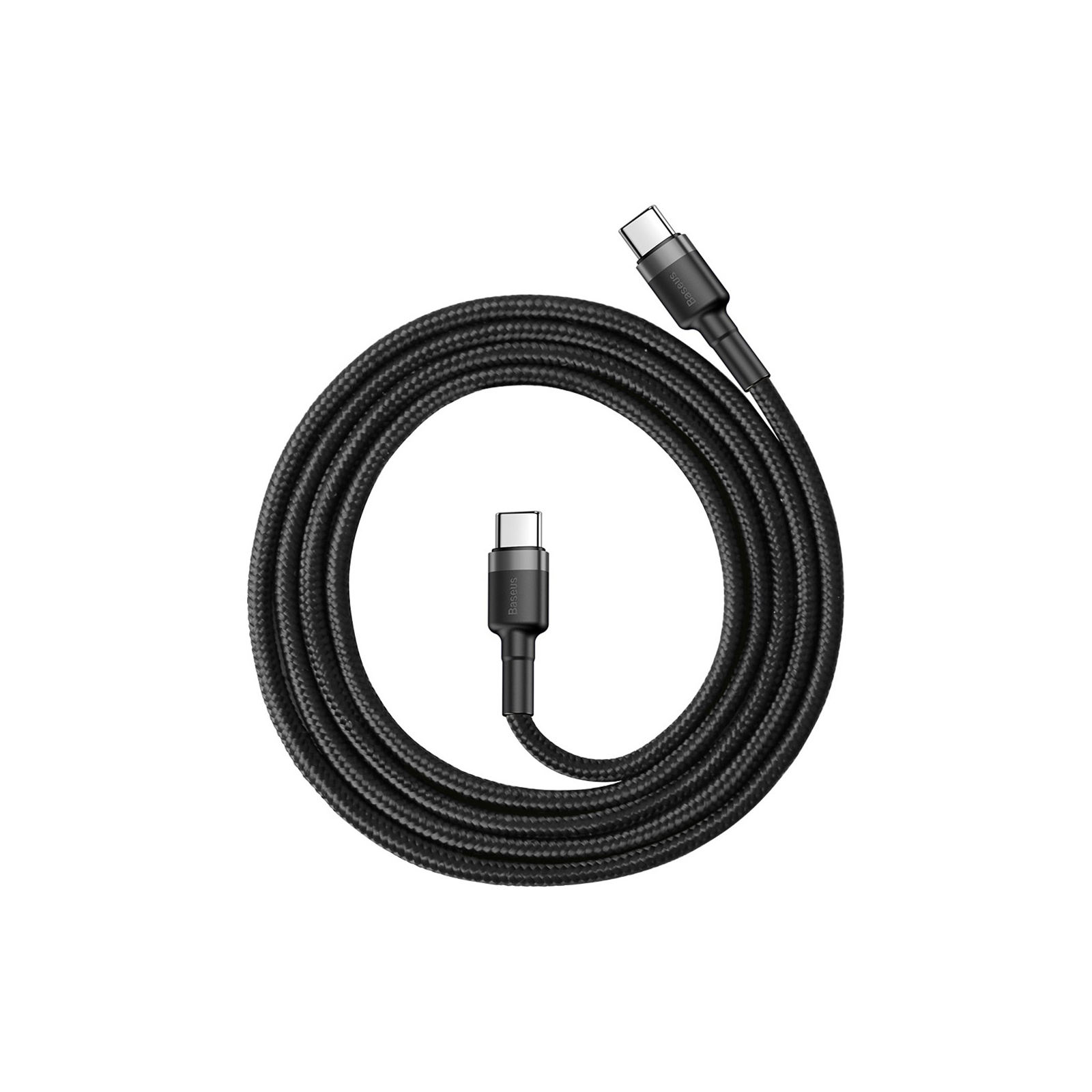 Дата кабель USB-C to USB-C 1.0m 3A 60W Cafule Black Baseus (CATKLF-GG1) изображение 2