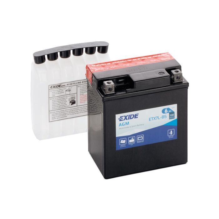 Акумулятор автомобільний EXIDE AGM 6Ah Ев (-/+) (100EN) (ETX7L-BS)