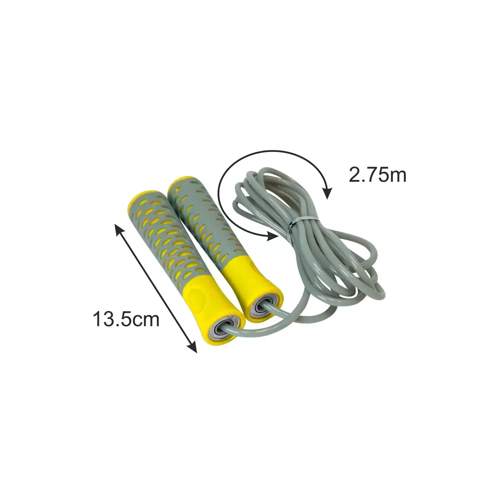 Скакалка PowerPlay 4206 Cіро-жовта (PP_4206_Grey/Yellow) зображення 5