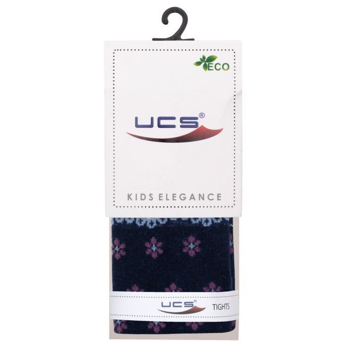 Колготки дитячі UCS Socks з квіточками (M0C0301-2289-86G-black)