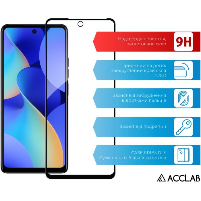 Стекло защитное ACCLAB Full Glue Tecno Spark 10 Pro (1283126580567) изображение 3