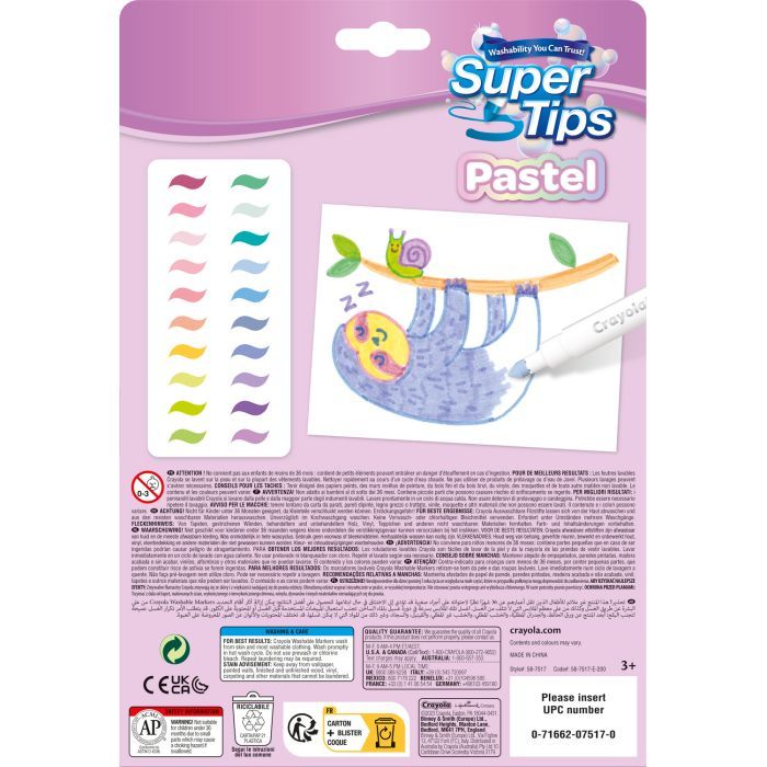 Фломастеры Crayola Supertips (washable) пастельные цвета, 20 шт (58-7517) изображение 2