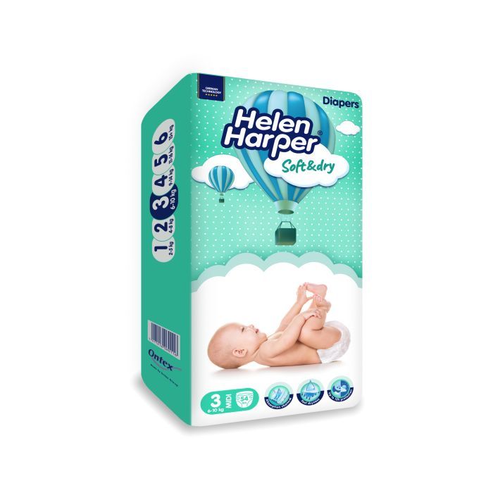 Подгузники Helen Harper Soft&Dry New Midi Размер 3 (6-10 кг) 70 шт (2316773) изображение 6