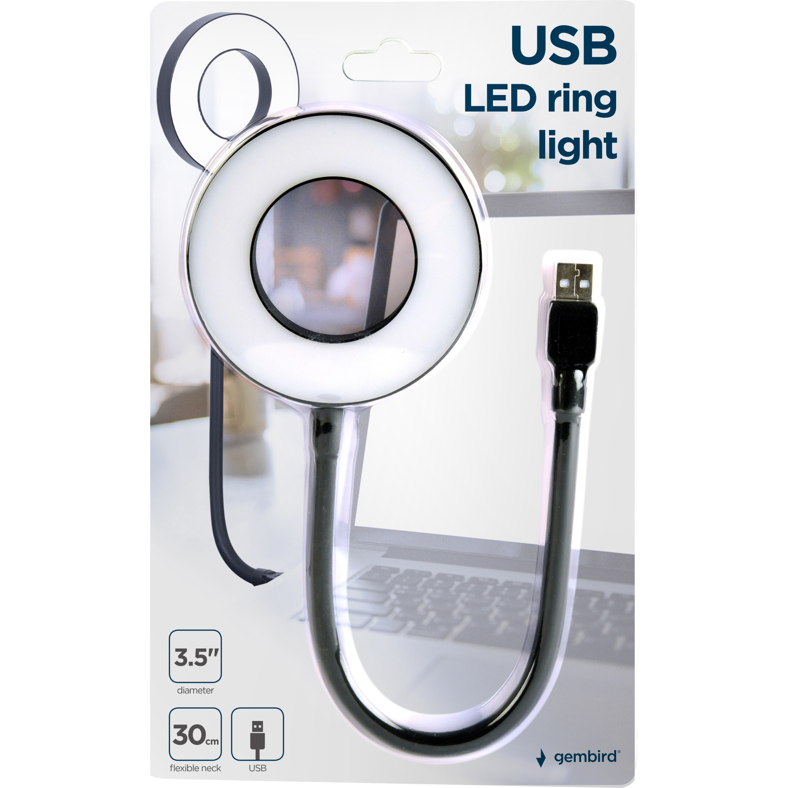Лампа USB Gembird LED, ring 3.5 inch, 6W (NL-LEDRING-01) изображение 3