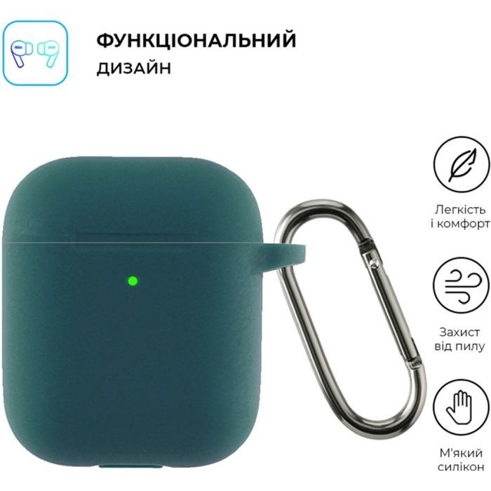 Чохол для навушників Armorstandart Ultrathin Silicone Case With Hook для Apple AirPods 2 Noctilucent (ARM59687) зображення 2