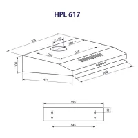 Витяжка кухонна Minola HPL 617 BL зображення 11