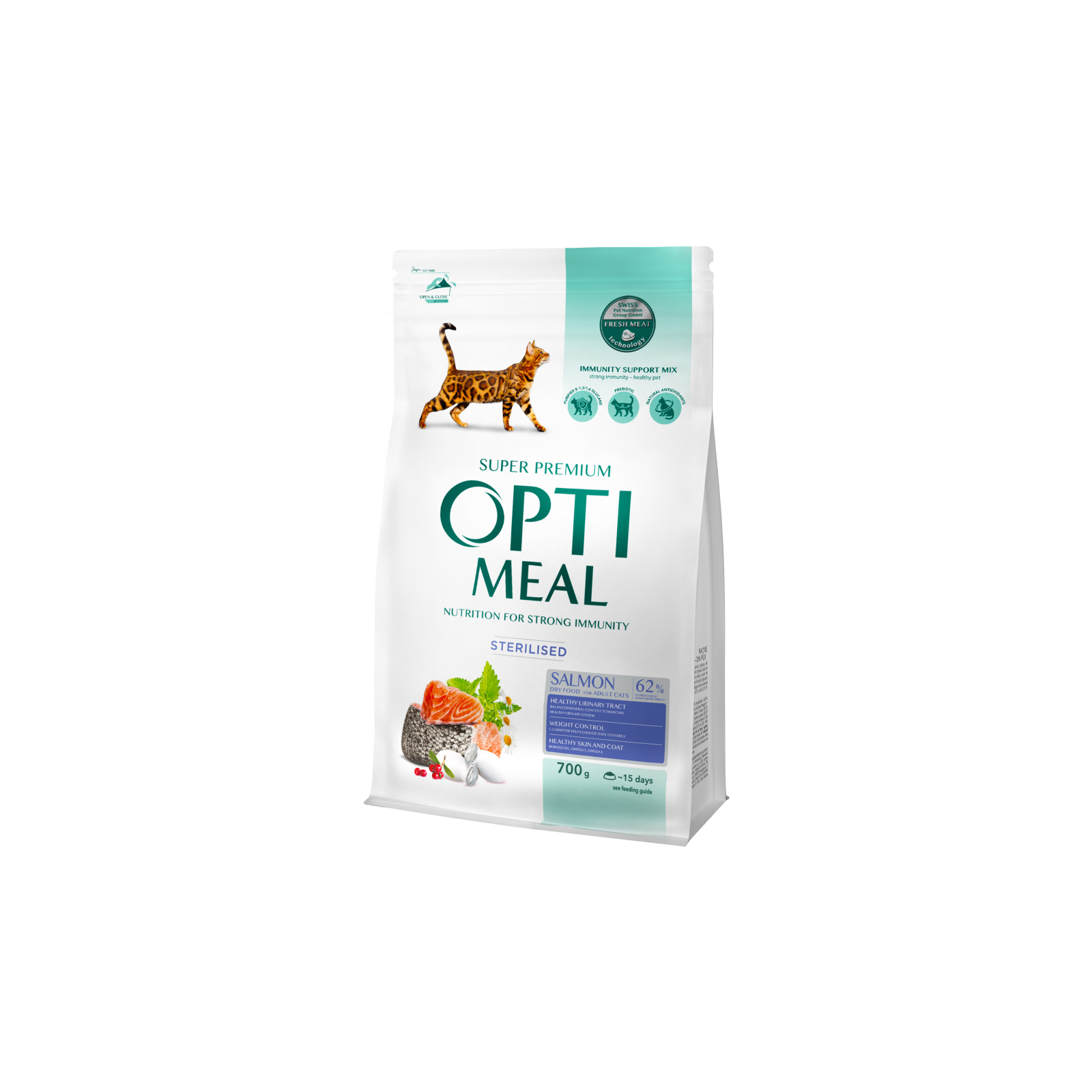 Сухой корм для кошек Optimeal для стерилизованных/кастрированных с лососем 4 кг (4820215368148)