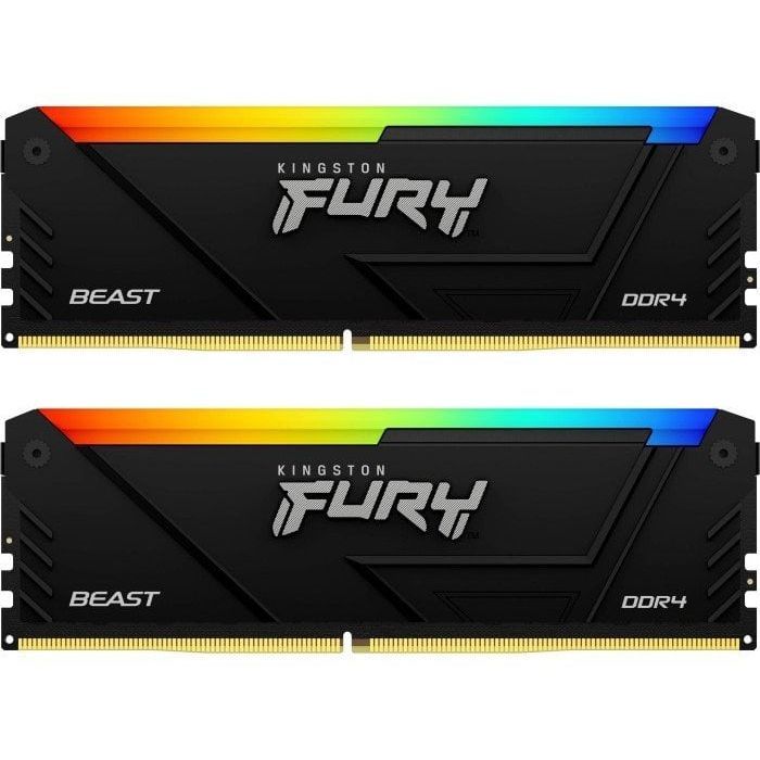 Модуль пам'яті для комп'ютера DDR4 32GB (2x16GB) 3200 MHz Beast RGB Kingston Fury (ex.HyperX) (KF432C16BB12AK2/32)