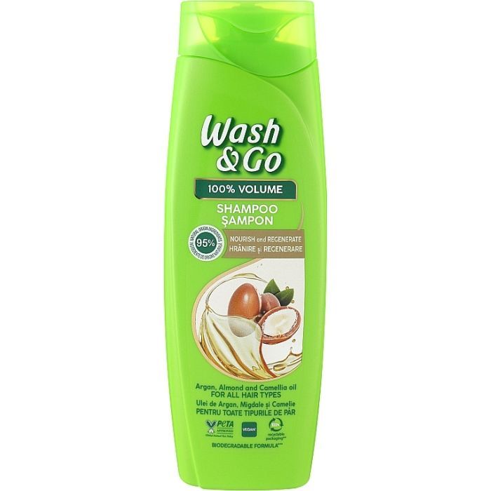 Шампунь Wash&Go С маслом арганы, миндаля и ромашки 360 мл (8008970056869)