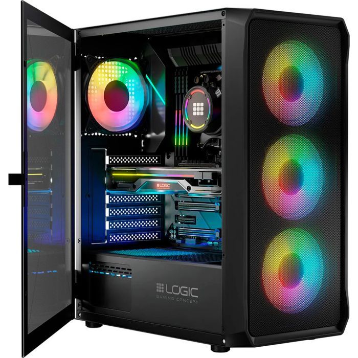 Корпус для ПК Logic concept PORTOS MESH+GLASS ARGB fans 4x120mm BLACK (AT-PORTOS-10-0000000-0002) изображение 12