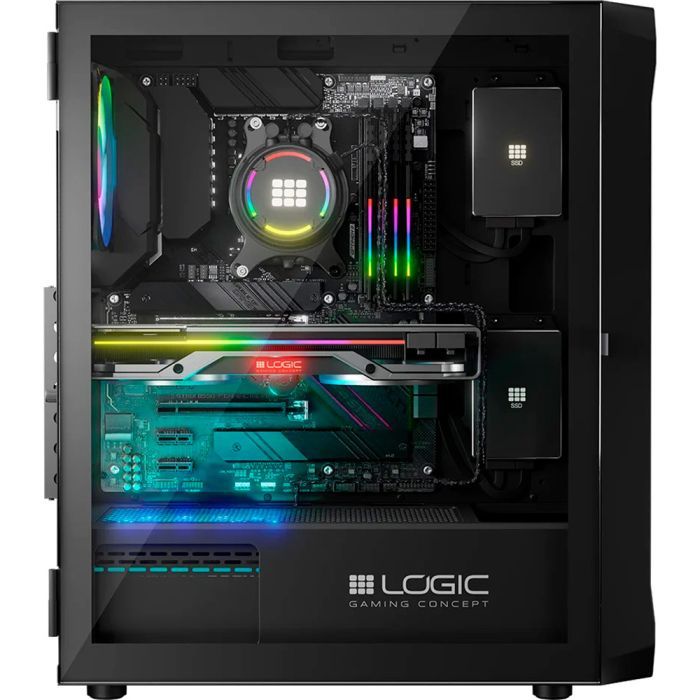 Корпус для ПК Logic concept PORTOS MESH+GLASS ARGB fans 4x120mm BLACK (AT-PORTOS-10-0000000-0002) изображение 7