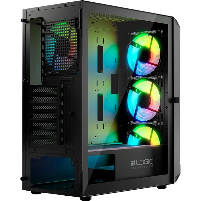 Корпус для ПК Logic concept PORTOS MESH+GLASS ARGB fans 4x120mm BLACK (AT-PORTOS-10-0000000-0002) изображение 8