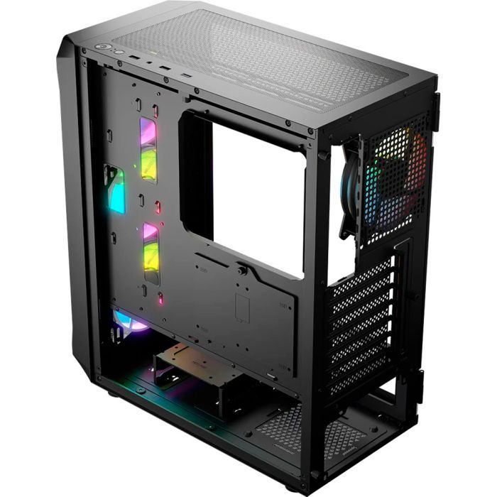 Корпус для ПК Logic concept PORTOS MESH+GLASS ARGB fans 4x120mm BLACK (AT-PORTOS-10-0000000-0002) изображение 9
