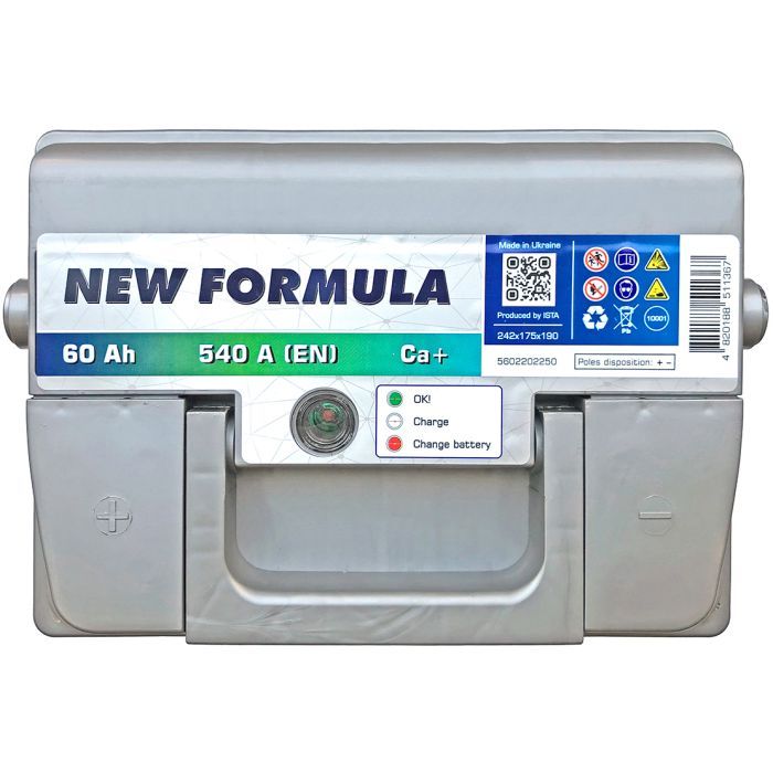 Аккумулятор автомобильный NEW FORMULA 60Ah (+/-) 540EN (5602202250) изображение 2