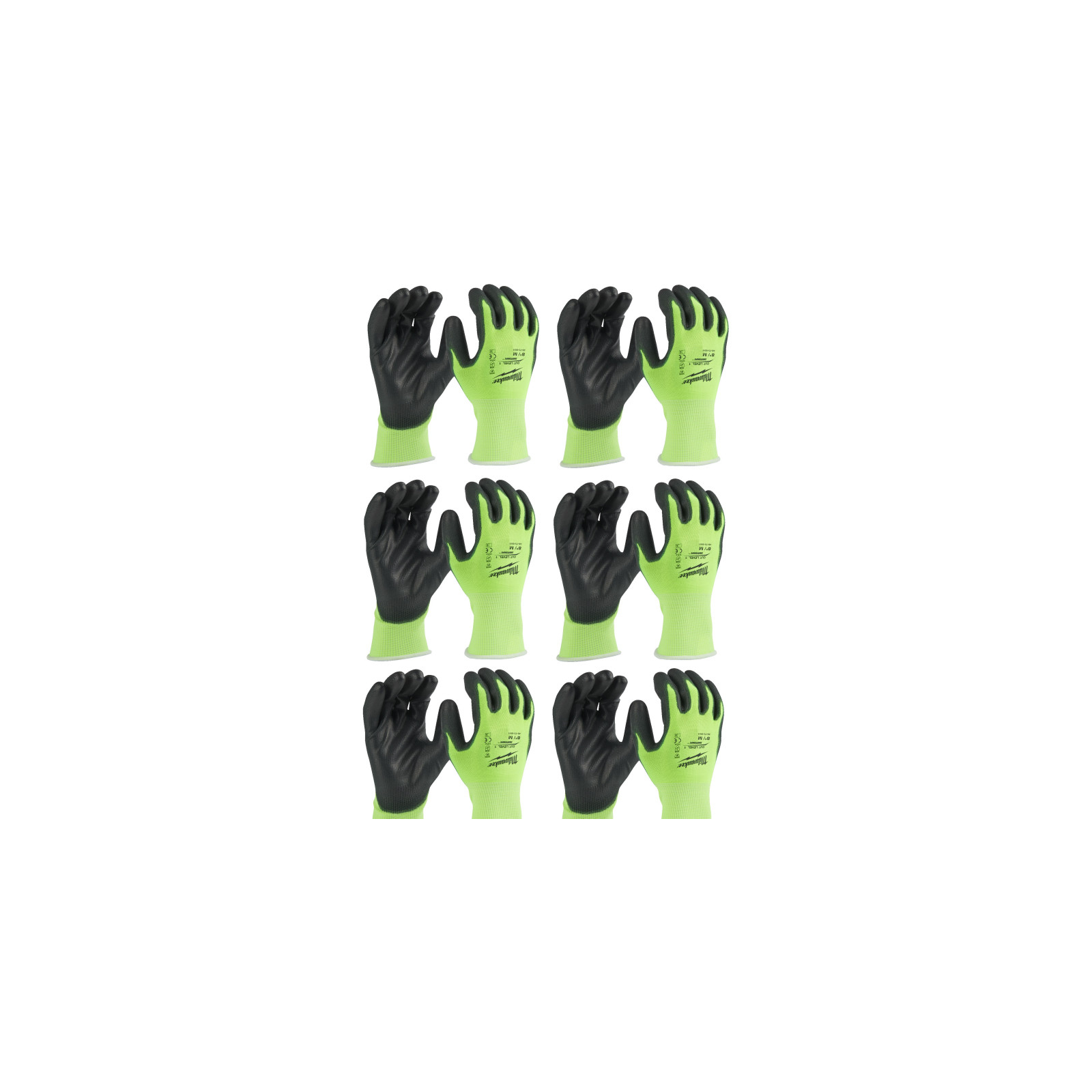 Защитные перчатки Milwaukee Hi-Vis Cut размер M/8, 12 пар (4932492914)