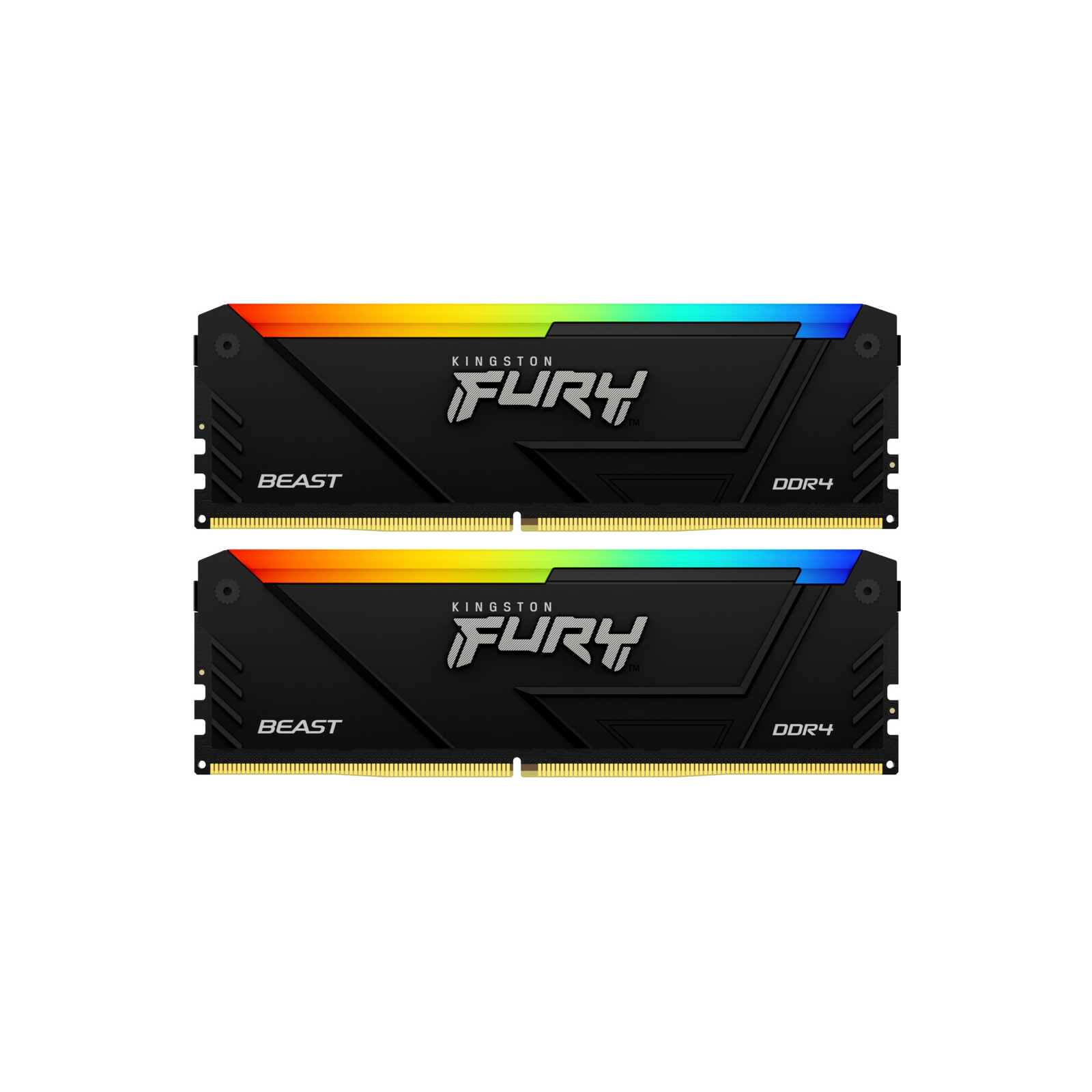 Модуль памяти для компьютера DDR4 32GB (2x16GB) 3733 MHz Beast Black RGB Kingston Fury (ex.HyperX) (KF437C19BB12AK2/32)