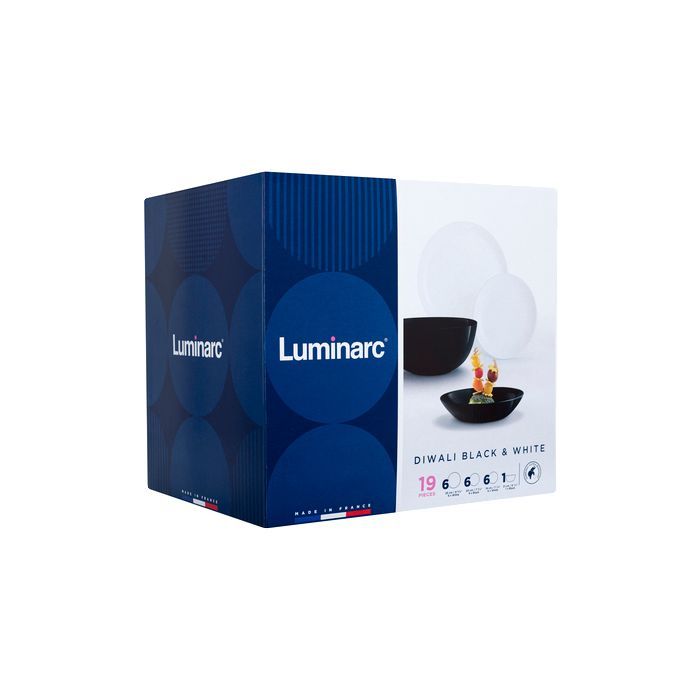 Столовий сервіз Luminarc Diwali ЧорнеБіле 19 предметів (P4360) зображення 10
