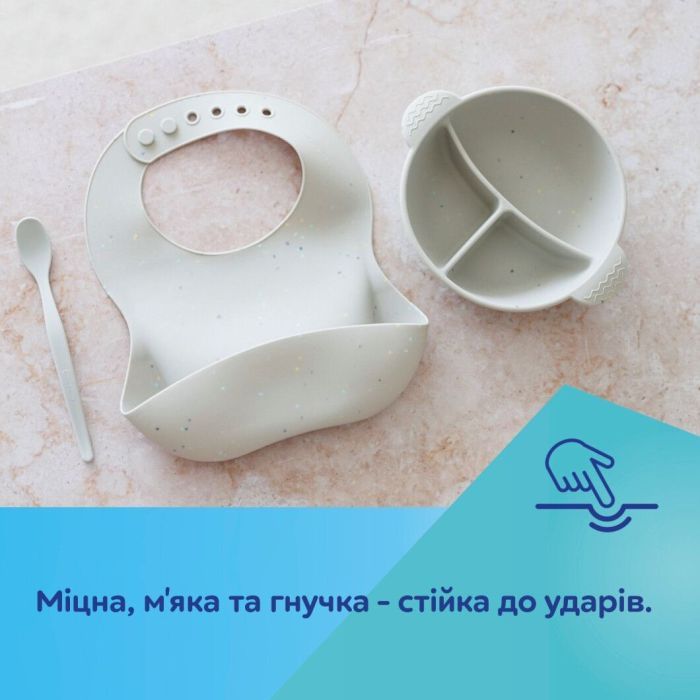 Тарелка детская Canpol babies DOTS силиконовая на присоске с секциями (51/403_pin) изображение 10