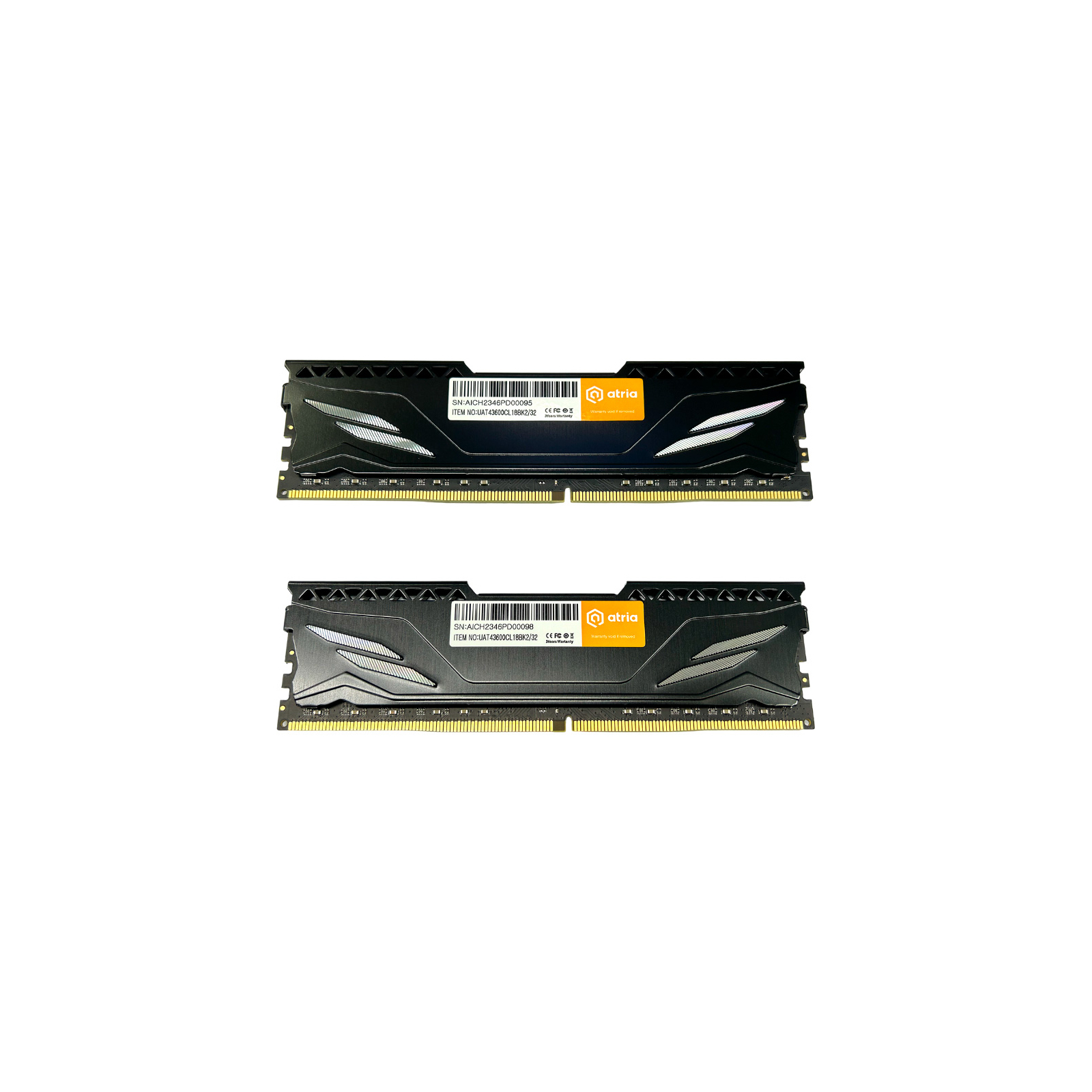 Модуль пам'яті для комп'ютера DDR4 32GB (2x16GB) 3600 MHz Fly Black ATRIA (UAT43600CL18BK2/32) зображення 2