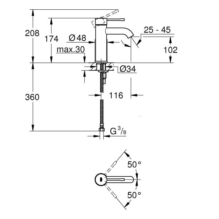 Змішувач Grohe Essence S-Size (24172KF1) зображення 4