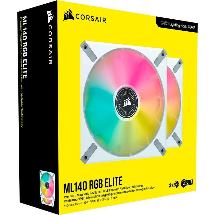 Кулер для корпуса Corsair ML140 RGB Elite Premium Dual Pack (CO-9050119-WW) изображение 8