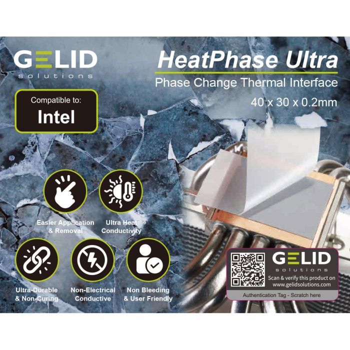 Термопрокладка Gelid Solutions HeatPhase Ultra for Intel CPU (PH-GC-02-I) изображение 3