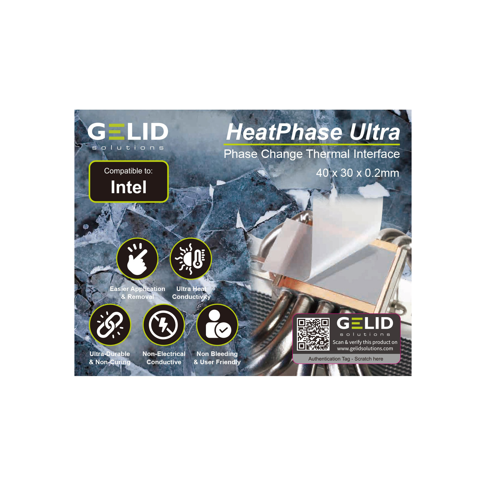Термопрокладка Gelid Solutions HeatPhase Ultra for Intel CPU (PH-GC-02-I) изображение 3