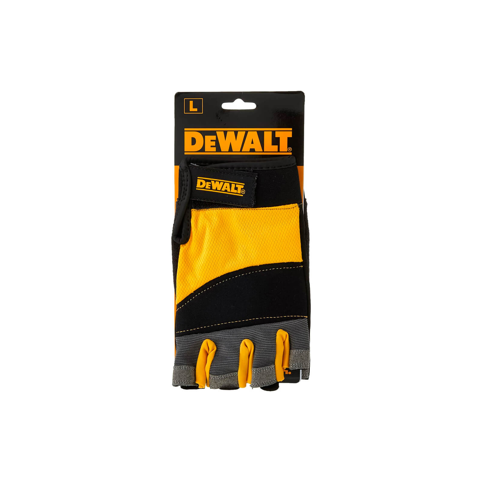 Защитные перчатки DeWALT открытые, разм. L/9, с накладками на ладони (DPG213L) изображение 2