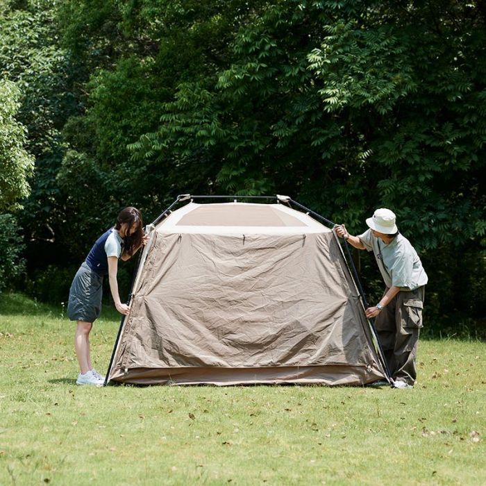 Палатка Naturehike з навісом Village CNK2300ZP022 коричневий малий (6976023920172) изображение 5