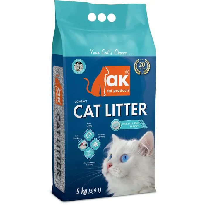 Наповнювач для туалету AK Cat Products Бентонітовий Compact Cat Litter марсельське мило 5 кг (AKMN013)