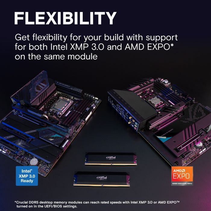 Модуль памяти для компьютера DDR5 32GB (2x16GB) 6000 MHz Pro Overclocking Micron (CP2K16G60C36U5B) изображение 4