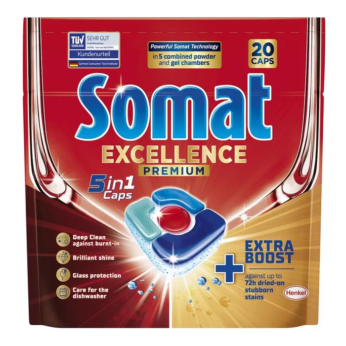 Таблетки для посудомоечных машин Somat Excellence 5-в-1 20 шт. (9000101808384)