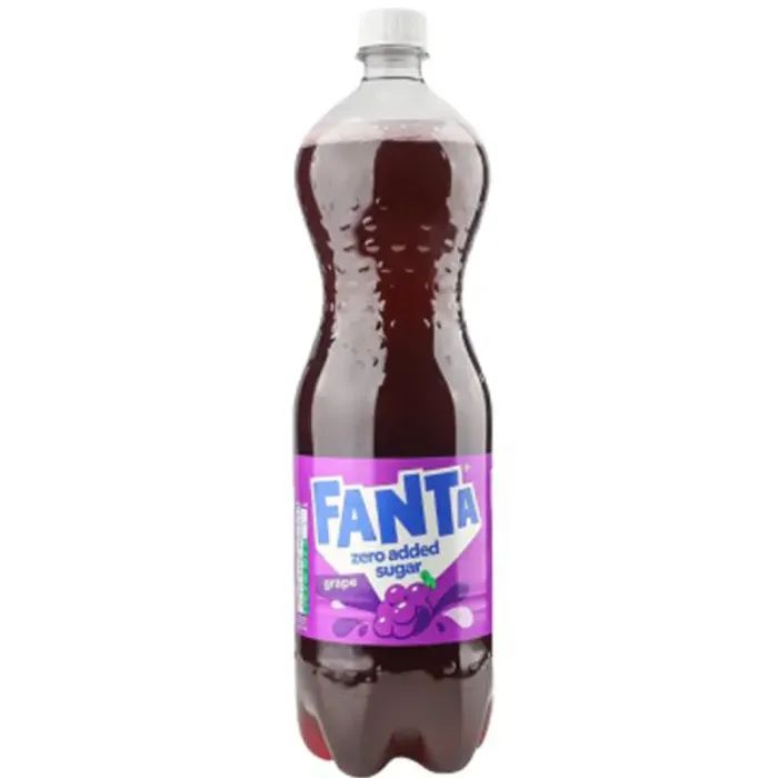 Напиток Fanta Zero Sugar Безалкогольный сильногазированный сокосодержащий Виноград 1.25 л (5449000325822)