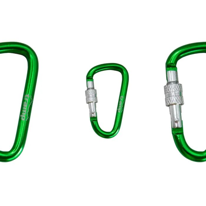 Карабін туристичний Tramp Набір 10 шт з муфтою 7 cм Green (UTRA-302-green) зображення 3