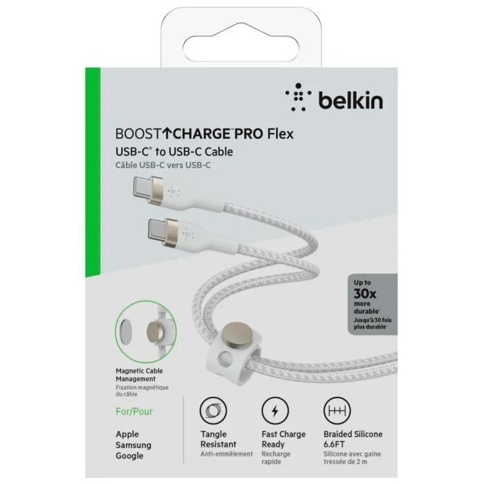 Дата кабель USB-C to USB-C 2.0m 60W White Belkin (CAB011BT2MWH) изображение 11