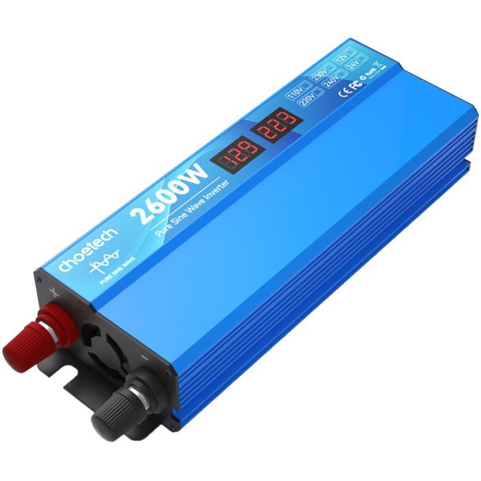 Автомобільний інвертор Choetech 12/220V 1300Вт, чиста синусоїда (CJ2600Q-V2) зображення 3