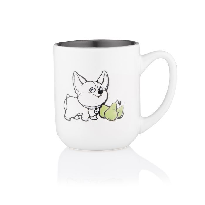Чашка Ardesto Corgi, 380мл, кераміка, біло-сірий (AR3054) изображение 3