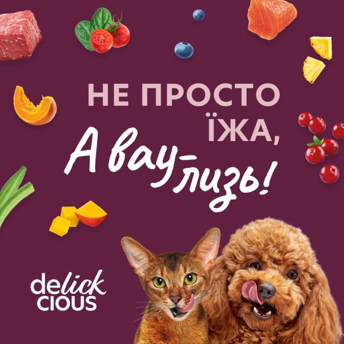 Влажный корм для кошек Delickcious Кусочки с ягнятиной, куриным филе и фасолью спаржевой в желе 85 г (4820269143128) изображение 9