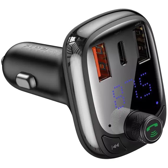FM модулятор Baseus FM Launcher S-13 2 USB + Type-C (CCMT000101)
