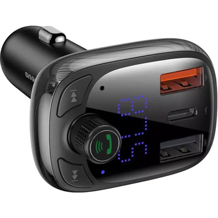 FM модулятор Baseus FM Launcher S-13 2 USB + Type-C (CCMT000101) зображення 2