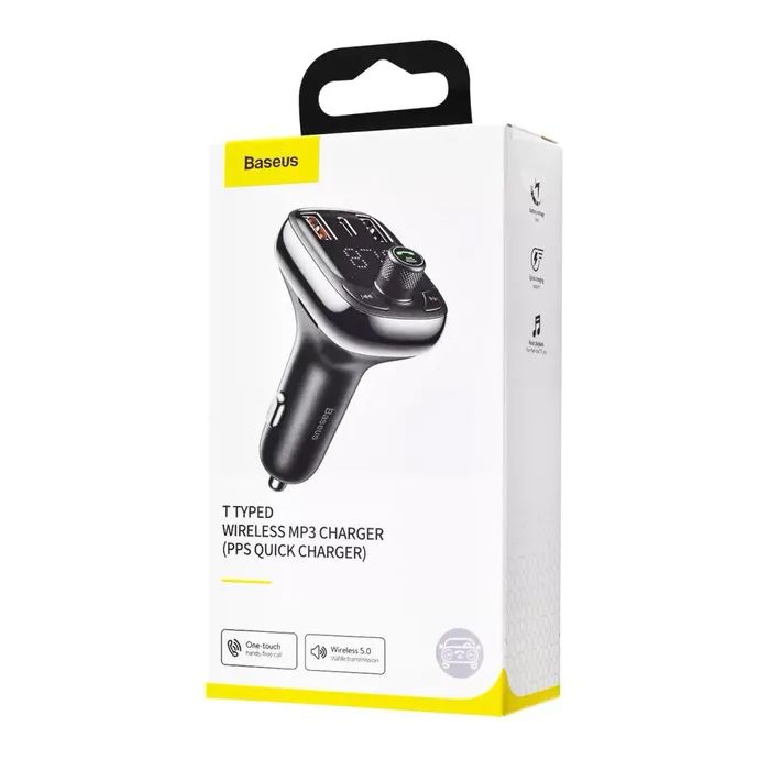 FM модулятор Baseus FM Launcher S-13 2 USB + Type-C (CCMT000101) зображення 5